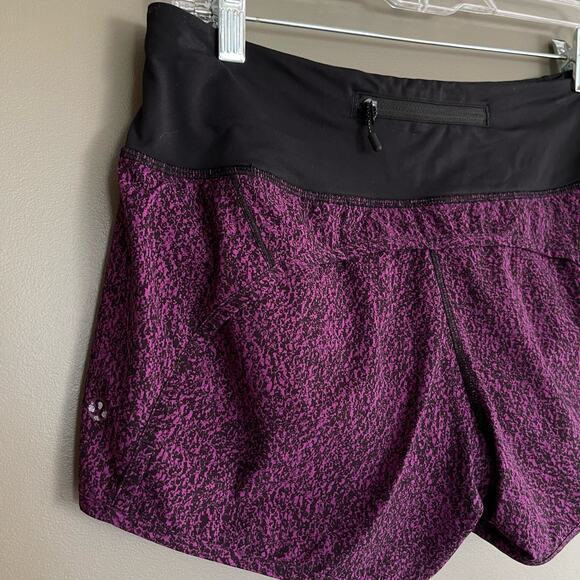 Lululemon Run Times Short Purple Black Size 6 Athletic Gym Workout Running - Picture 13 of 16
